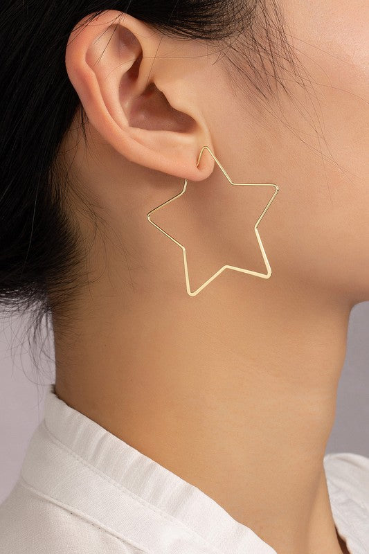 Trio graduate size star hoop earrings - Nova Luxe Charm