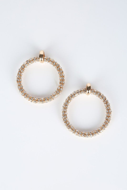 BOLD RHINESTONE HOOP EARRINGS - Nova Luxe Charm