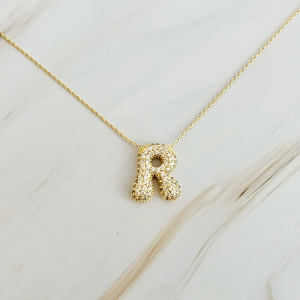 Crystal Bubble Initial Necklace - Nova Luxe Charm