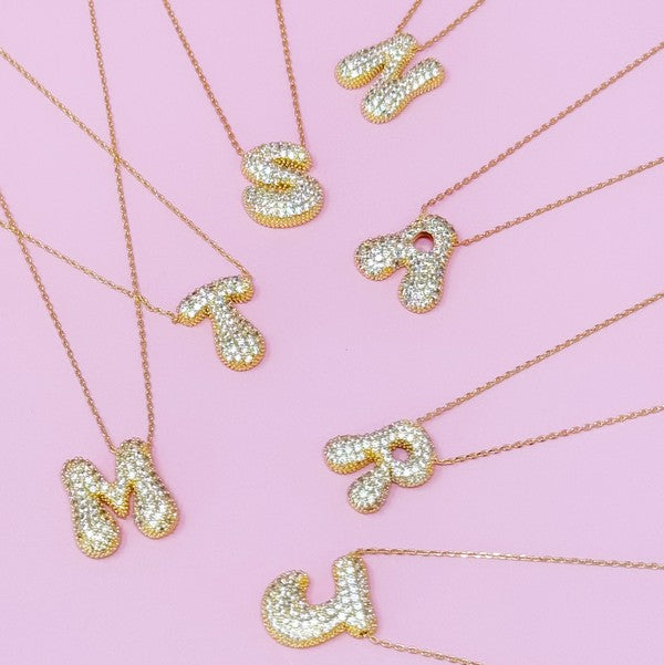Crystal Bubble Initial Necklace - Nova Luxe Charm