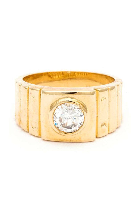 Vintage Inspired CZ Gold Ring - Nova Luxe Charm
