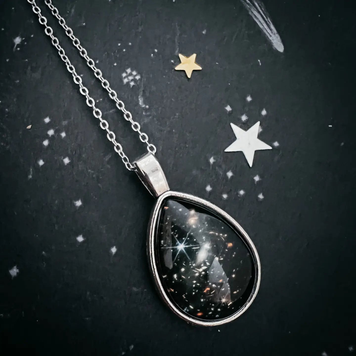 Deep Field Drops in Cosmic Ocean Teardrop Necklace