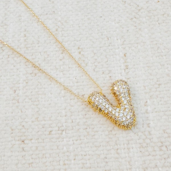Crystal Bubble Initial Necklace - Nova Luxe Charm