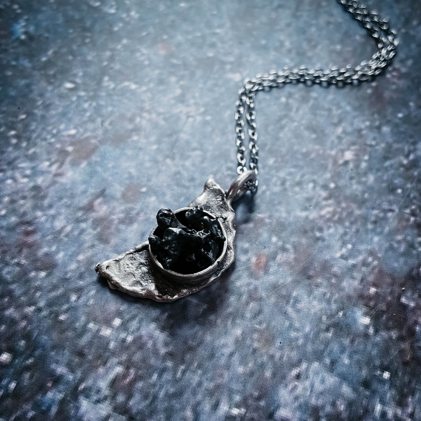 Crescent Moon Necklace with Authentic Meteorite - Nova Luxe Charm