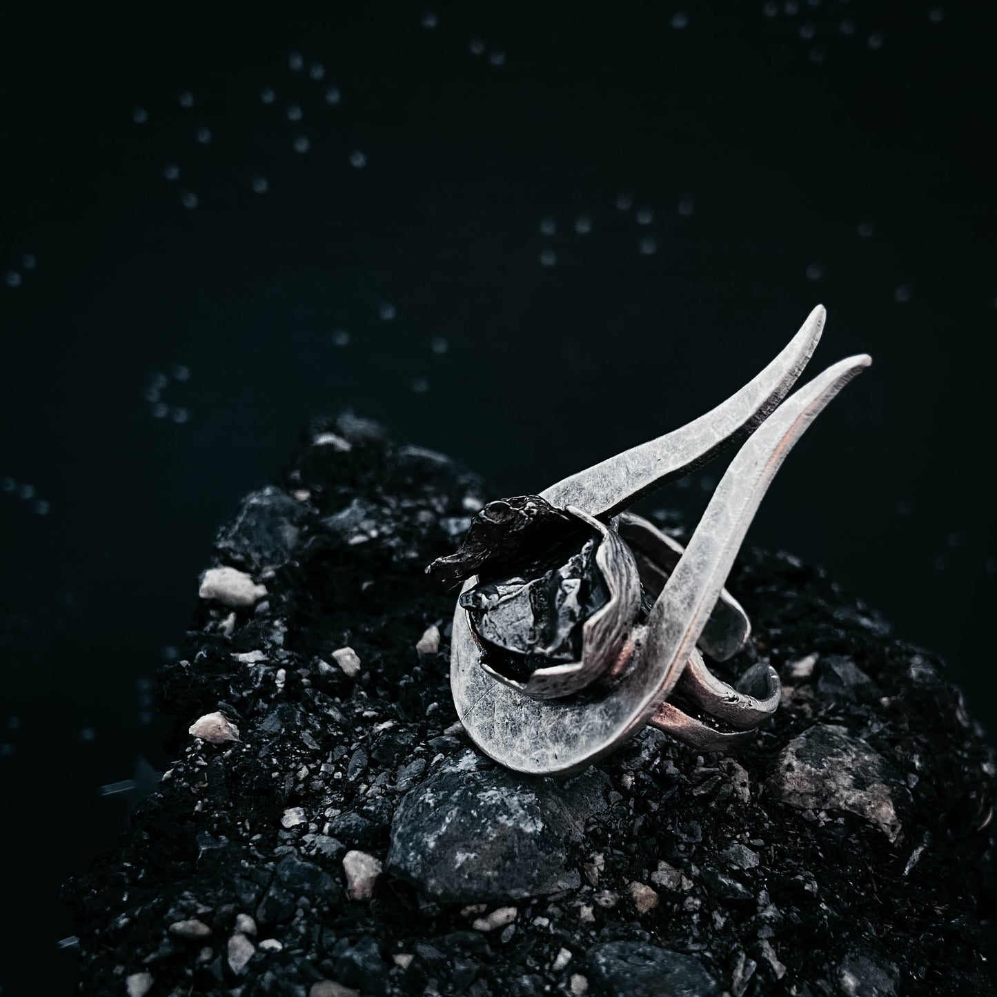 Comet Ring with Authentic Meteorite - Nova Luxe Charm
