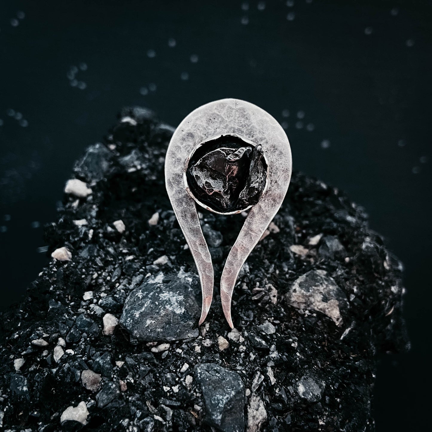 Comet Ring with Authentic Meteorite - Nova Luxe Charm