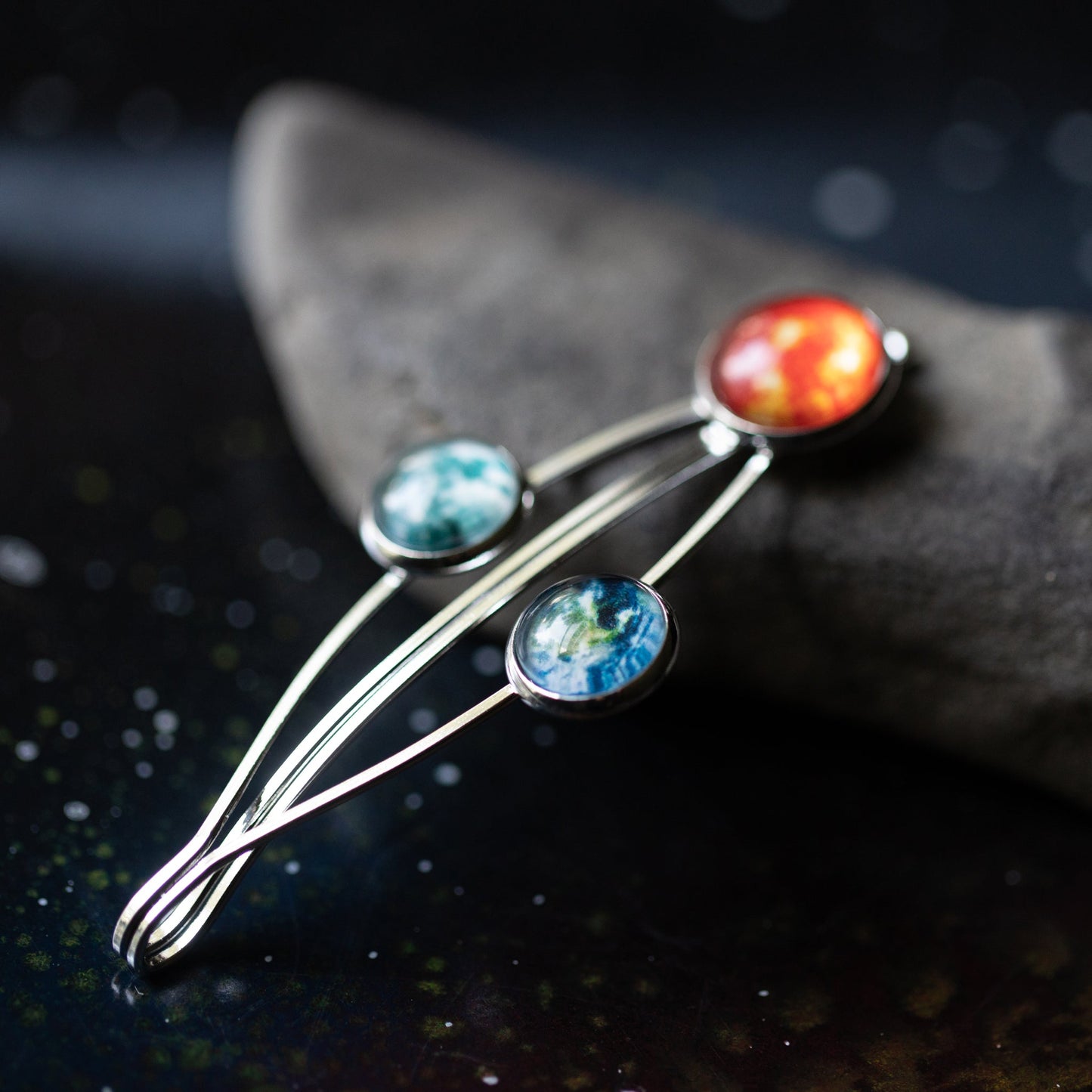 Sun Earth and Moon Hair Clip - Nova Luxe Charm
