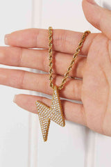 Brass Lightning Pendant Necklace - Nova Luxe Charm