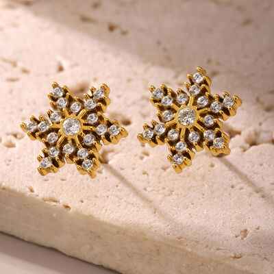 Stainless Steel Snowflake Stud Earrings - Nova Luxe Charm