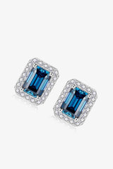 2 Carat Moissanite Stud Earrings in Indigo - Nova Luxe Charm