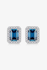 2 Carat Moissanite Stud Earrings in Indigo - Nova Luxe Charm