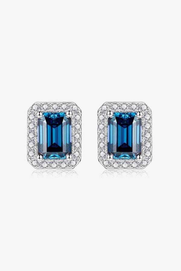 2 Carat Moissanite Stud Earrings in Indigo - Nova Luxe Charm