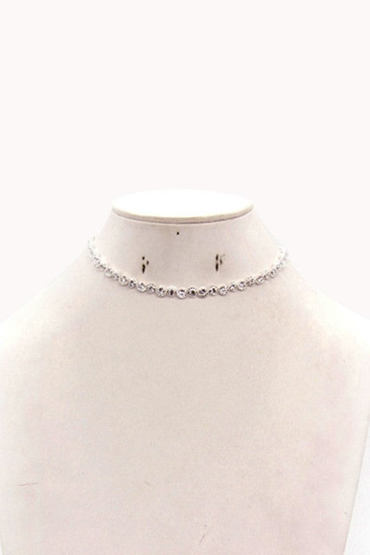 ANGELIC ROUND CUT RHINESTONE CHOKER NECKLACE - Nova Luxe Charm
