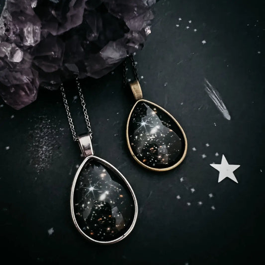 Deep Field Drops in Cosmic Ocean Teardrop Necklace