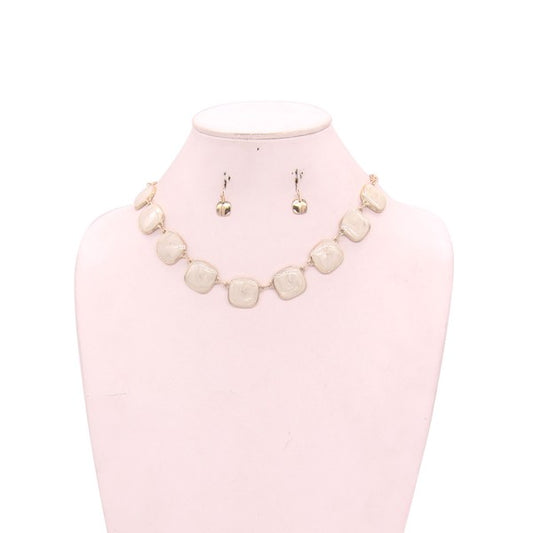 CHUNKY IVORY RHINESTONE NECKLACE SET - Nova Luxe Charm