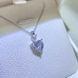 2 Carat Moissanite 925 Sterling Silver Heart Pendant Necklace