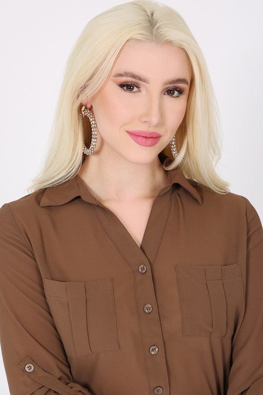BOLD RHINESTONE HOOP EARRINGS - Nova Luxe Charm