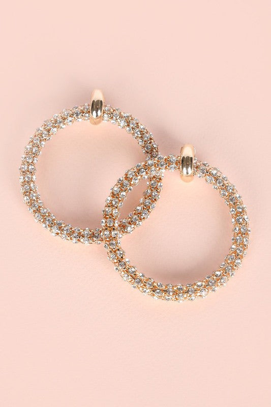 BOLD RHINESTONE HOOP EARRINGS - Nova Luxe Charm