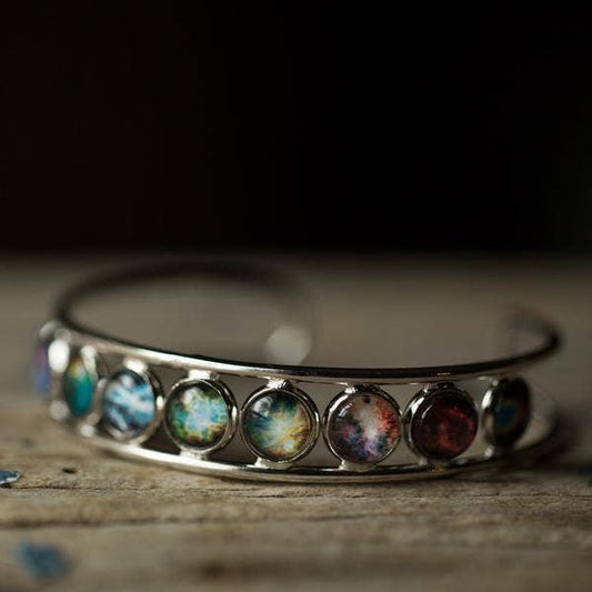 Stackable Nebula Rainbow Cuff Bracelet - Nova Luxe Charm