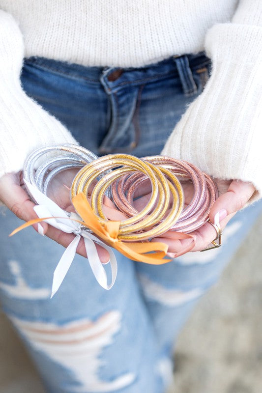 Glitter Jelly Bangle Bracelets - Nova Luxe Charm