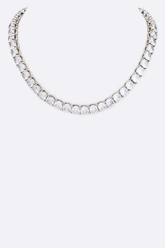 16 Cubic Zirconia Collar Necklace - Nova Luxe Charm