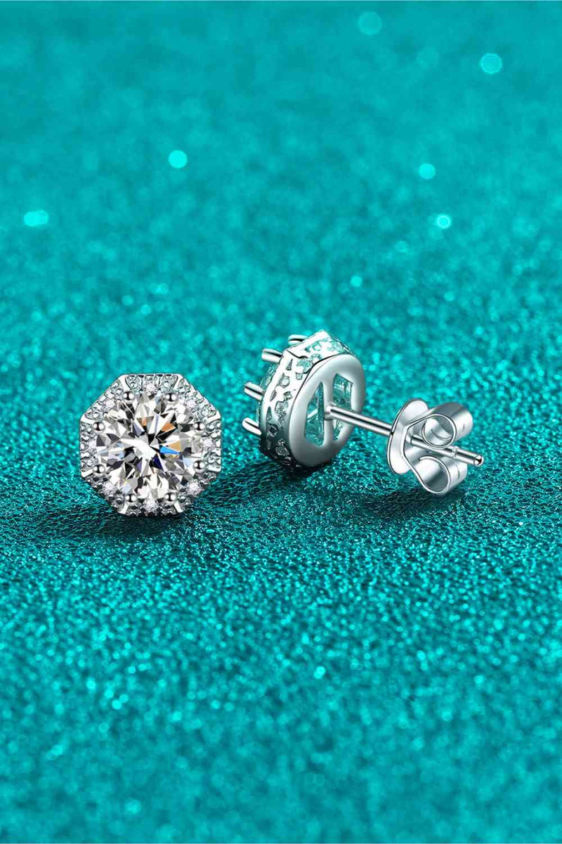 2 Carat Moissanite 925 Sterling Silver Stud Earrings - Nova Luxe Charm