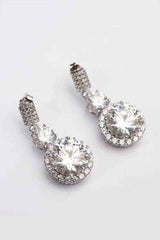 12 Carat Moissanite Platinum-Plated Drop Earrings - Nova Luxe Charm