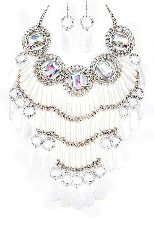 Crystal Statement Head Turner Necklace Set - Nova Luxe Charm
