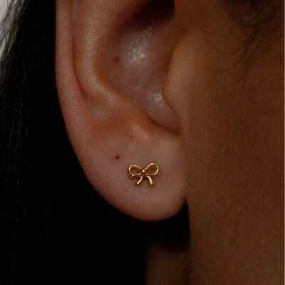 Copper Bow Stud Earrings