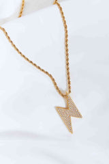 Brass Lightning Pendant Necklace - Nova Luxe Charm