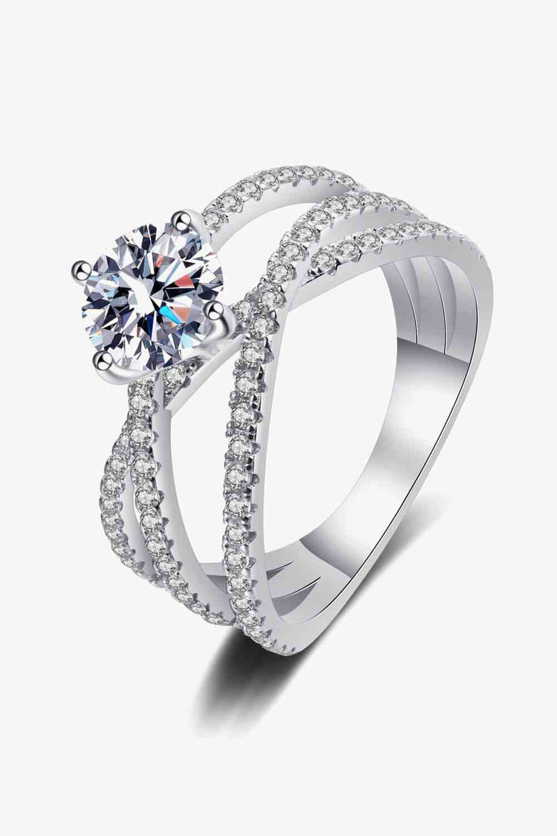 1 Carat Moissanite Crisscross Ring - Nova Luxe Charm