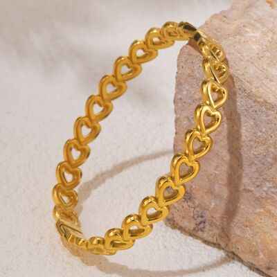 18K Gold-Plated Stainless Steel Heart Bracelet - Nova Luxe Charm