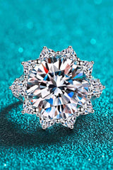 10 Carat Moissanite Flower-Shaped Ring - Nova Luxe Charm