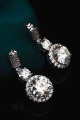 12 Carat Moissanite Platinum-Plated Drop Earrings - Nova Luxe Charm