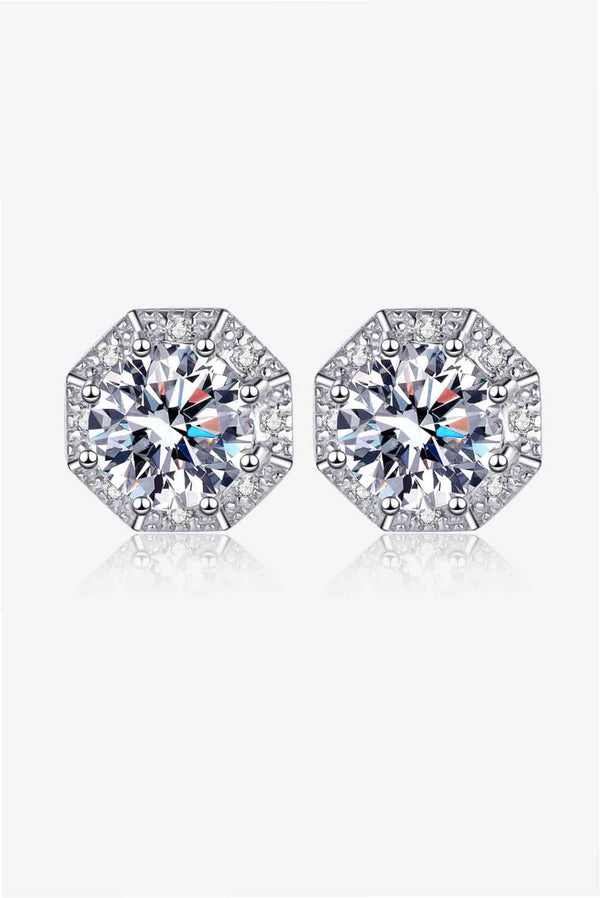 2 Carat Moissanite 925 Sterling Silver Stud Earrings - Nova Luxe Charm