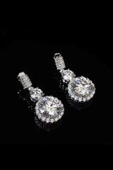 12 Carat Moissanite Platinum-Plated Drop Earrings - Nova Luxe Charm