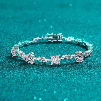 6.2 Carat Moissanite 925 Sterling Silver Bracelet