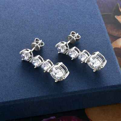 4 Carat Moissanite 925 Sterling Silver Earrings