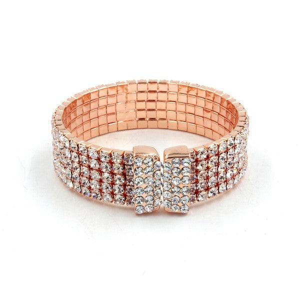 ADJUSTABLE RHINESTONE ENCRUSTED CUFF BRACELET - Nova Luxe Charm
