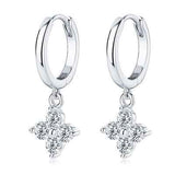 925 Sterling Silver Moissanite Hoop Drop Earrings