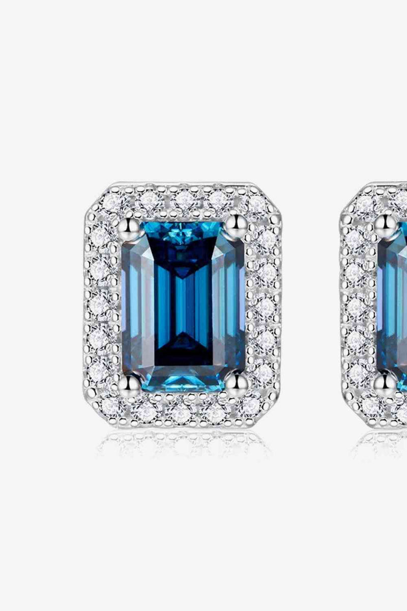 2 Carat Moissanite Stud Earrings in Indigo - Nova Luxe Charm