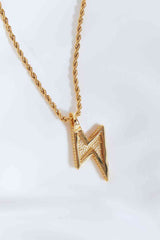 Brass Lightning Pendant Necklace - Nova Luxe Charm