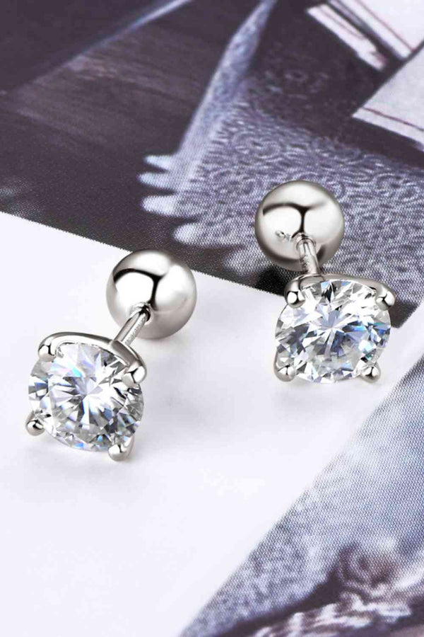 2 Carat Moissanite 925 Sterling Silver Stud Earrings - Nova Luxe Charm