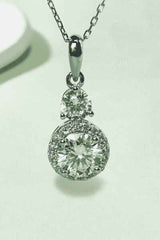 1 Carat Moissanite 925 Sterling Silver Pendant Necklace