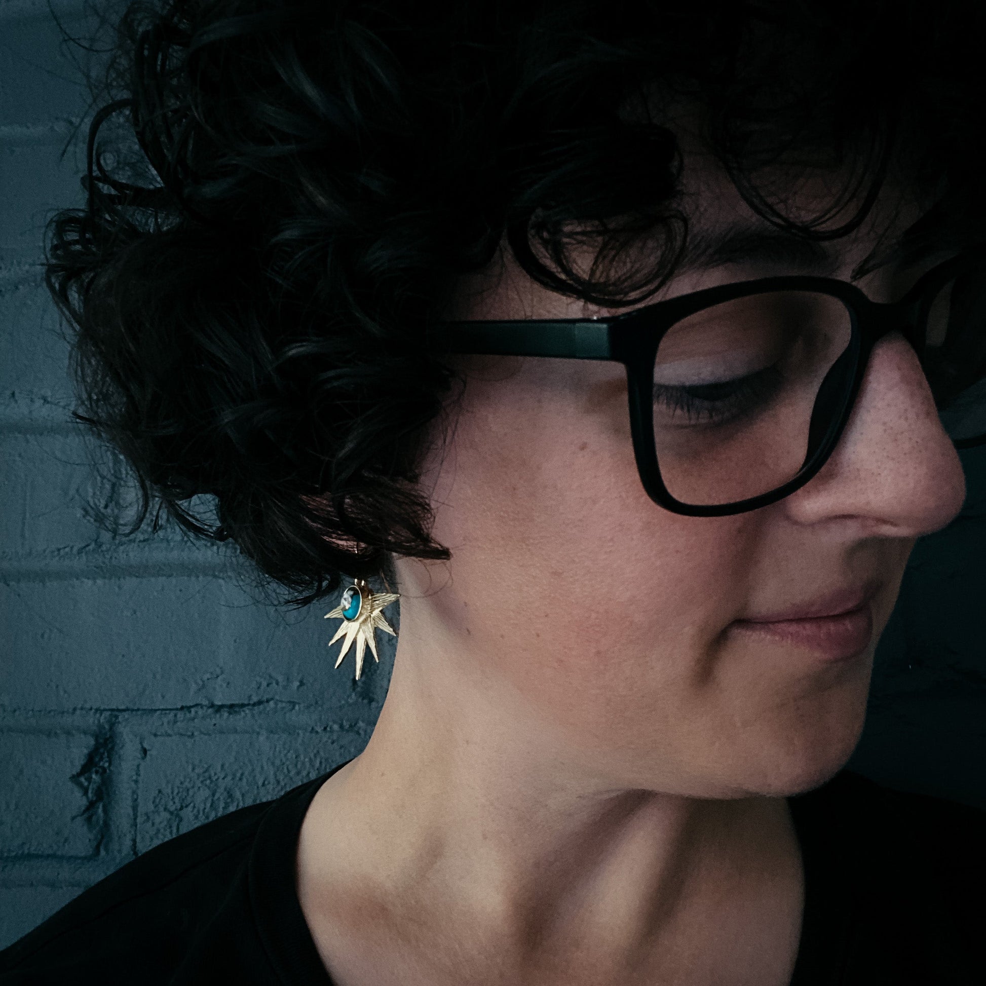 Sun Goddess Earrings with Copper Oyster Turquoise - Nova Luxe Charm