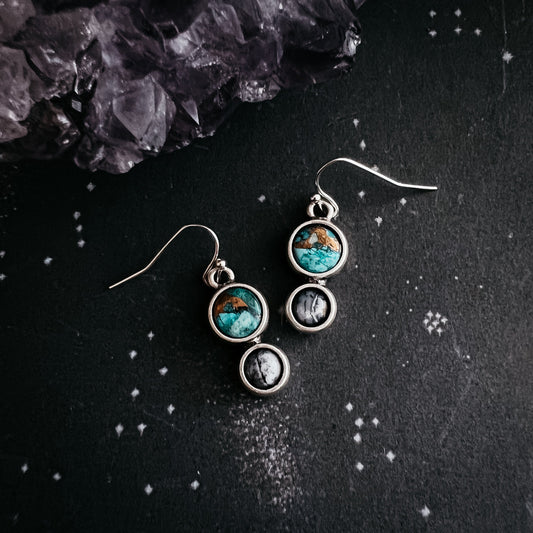 Earth and Moon Natural Stone Dangle Earrings - Nova Luxe Charm
