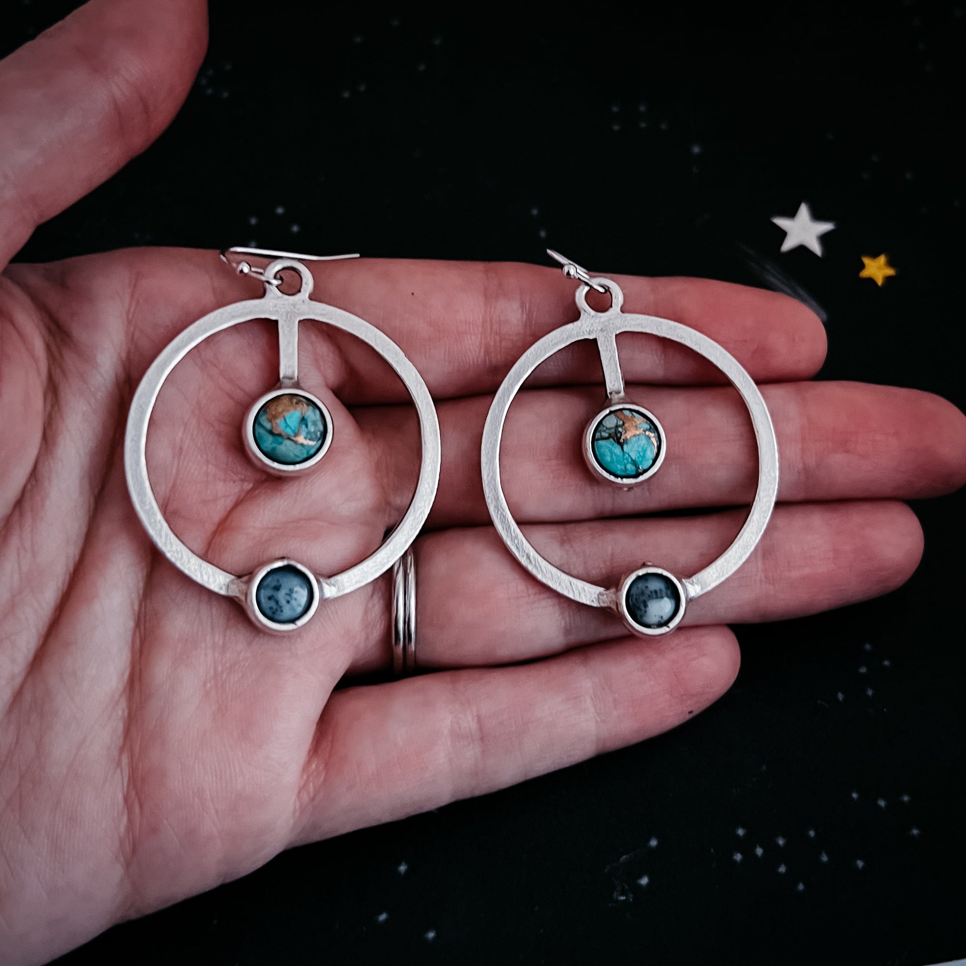 Artemis Earrings - Lunar Orbit Dangles with Natural Stones - Nova Luxe Charm
