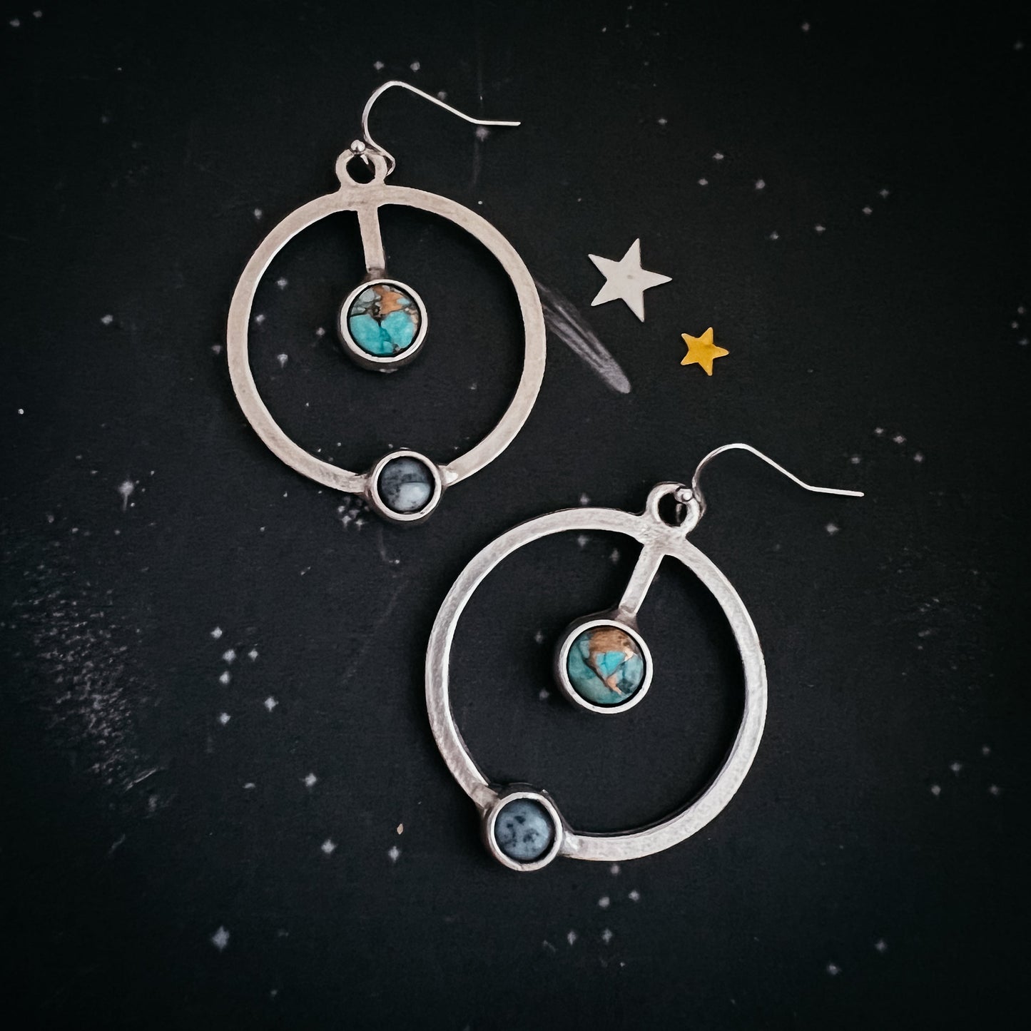 Artemis Earrings - Lunar Orbit Dangles with Natural Stones - Nova Luxe Charm