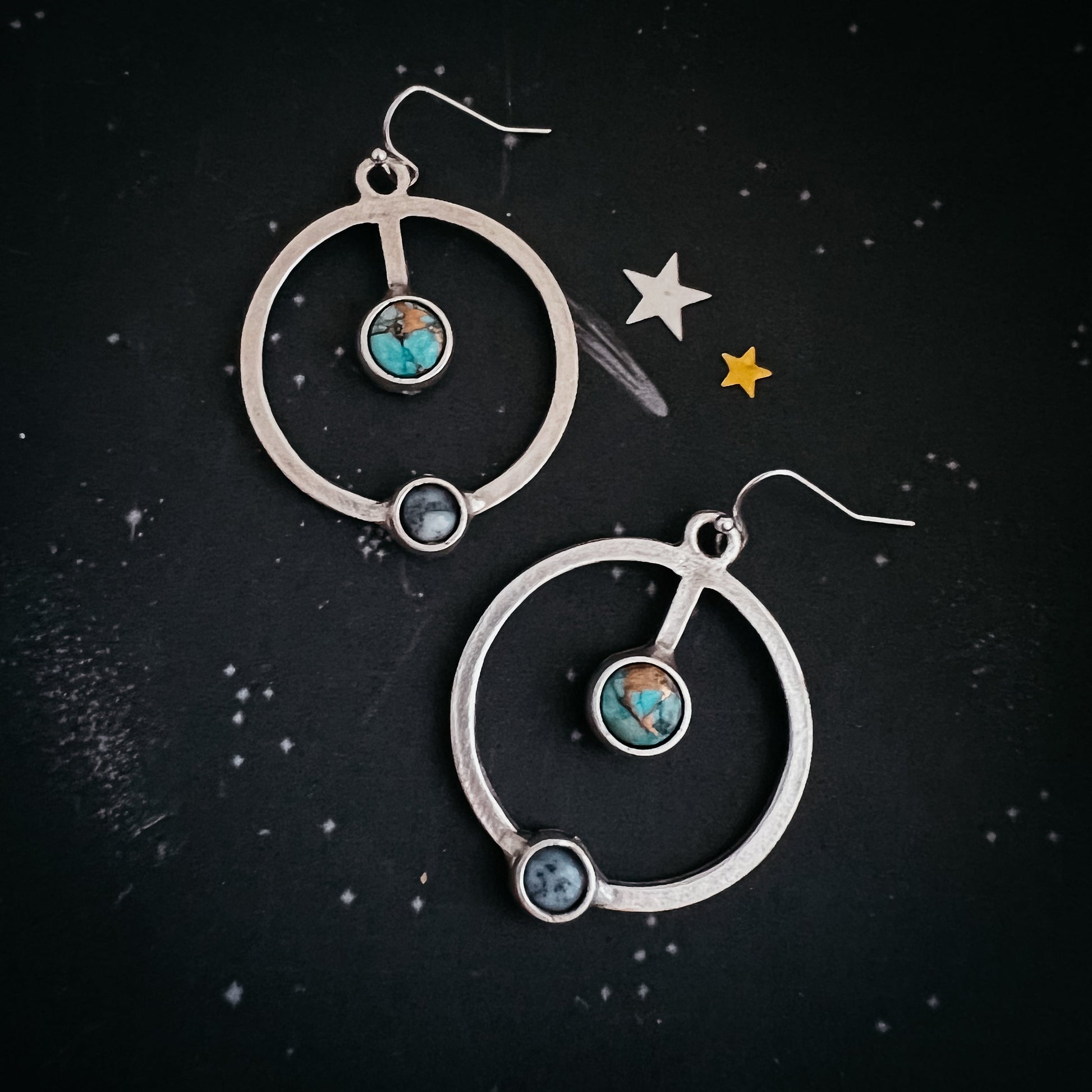 Artemis Earrings - Lunar Orbit Dangles with Natural Stones - Nova Luxe Charm