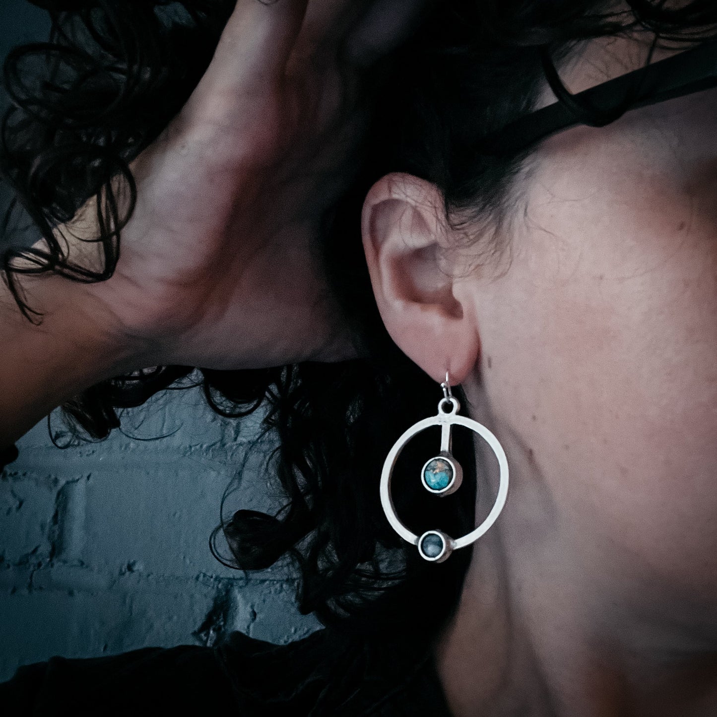 Artemis Earrings - Lunar Orbit Dangles with Natural Stones - Nova Luxe Charm